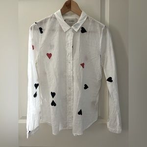 Scotch & Soda White Shirt with Hearts S